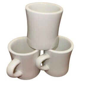 Set Of 3 ITI White Ceramic Coffee Mugs